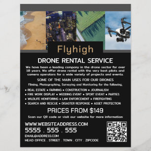 Flyer Drone Collage Banner, Drone Rental Company