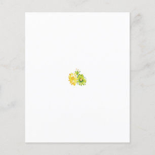 Flyer Duas flores amarelas e verdes sobre fundo branco