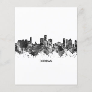 Flyer Durban South Africa Skyline BW