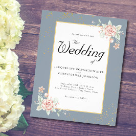 Flyer Dusty Blue Budget Casation Convite Pink Pink