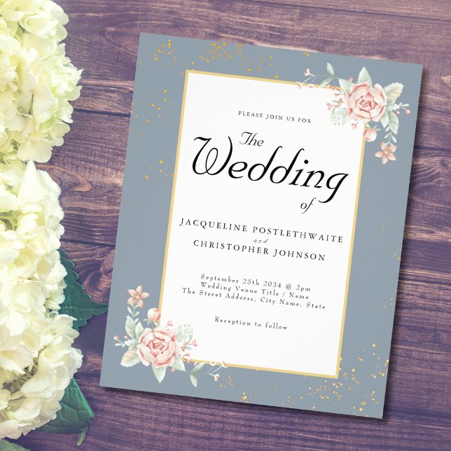 Flyer Dusty Blue Budget Casation Convite Pink Pink (Criador carregado)