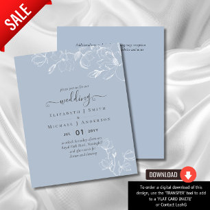 Flyer Dusty Blue Magnolia BUDGET Convite para Casamento