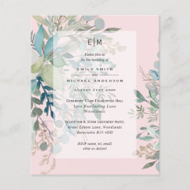 Flyer Dusty Pink Sage Weding Ceremony and Reception Inv