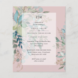 Flyer Dusty Pink Sage Weding Ceremony and Reception Inv