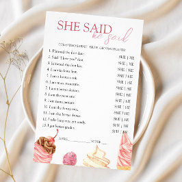 Flyer Ela disse que ele disse que o jogo do Chá de panel