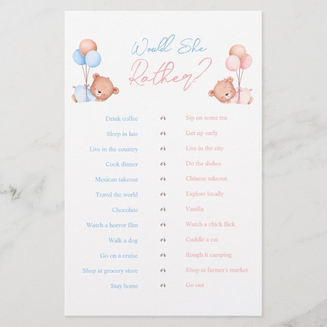 Flyer Ela Preferencialmente O Jogo Do Urso De Teddy? (Frente)