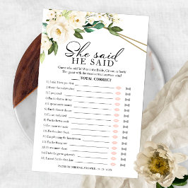 Flyer Ele Disse Que Disse O Jogo Chá de panela Verde