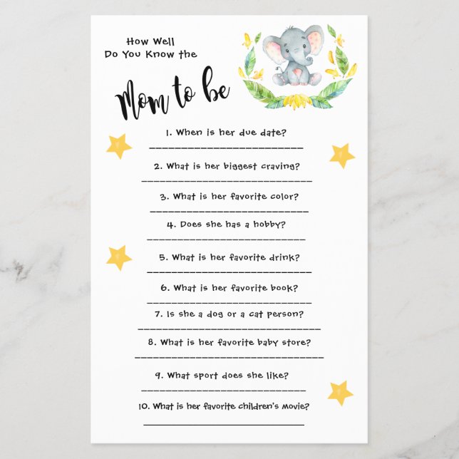 Flyer Elefante chá de fraldas Como você conhece bem o ca (Frente)