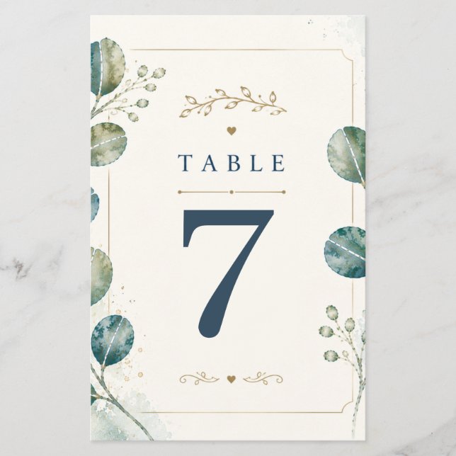 Flyer Elegant Blue Eucalyptus Watercolor (Frente)