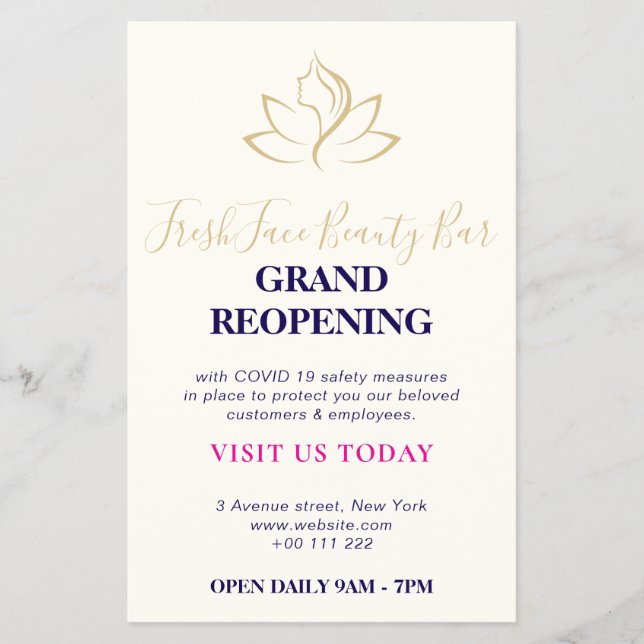 Flyer Elegant gold and black beauty salon (Frente)