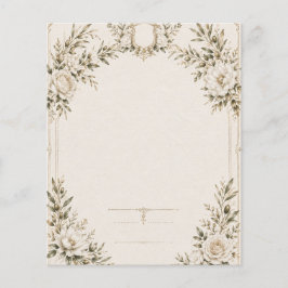 Flyer Elegant Ivory Wedding Invitation with Champagne