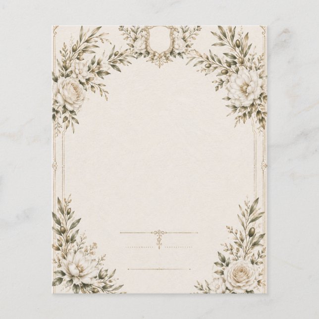 Flyer Elegant Ivory Wedding Invitation with Champagne  (Frente)