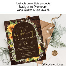Flyer Elegant Rustic Sunflowers and Lace Wedding Invite