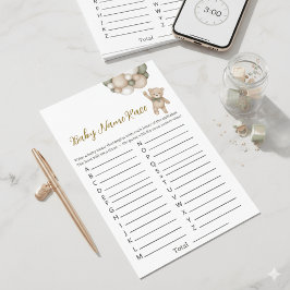 Flyer Elegant Woodland Theme Baby Name Race Shower Game