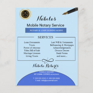 Flyer Elegante Agente de Assinatura de Empréstimo Notari