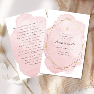 Flyer Elegante Bat Mitzvah Ceremony Paper Program