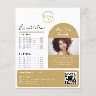 Flyer Elegante Esteticista Promocional com Logotipo e Fo
