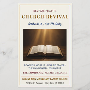 Flyer Elegante Evento de Revitalização da Igreja Religio