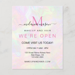 Flyer Elegante Faux Holographic Somos Iridescentes Abert