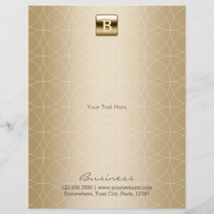 Flyer Elegante geométrico do monograma Dourado luxuoso