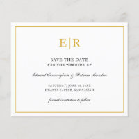 Elegante Monograma Dourado Orçamento Casamento Sal