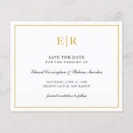 Flyer Elegante Monograma Dourado Orçamento Casamento Sal