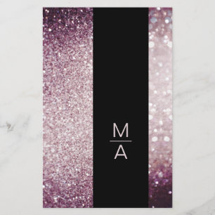 Flyer Elegante Monograma Silber Lila