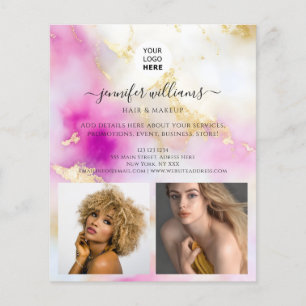 Flyer Elegante Personalizado Logotipo de Foto Promociona