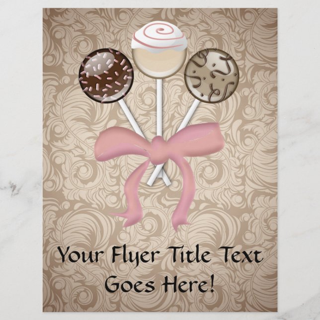 Flyer Elegante Pop de bolos de cacau (Frente)