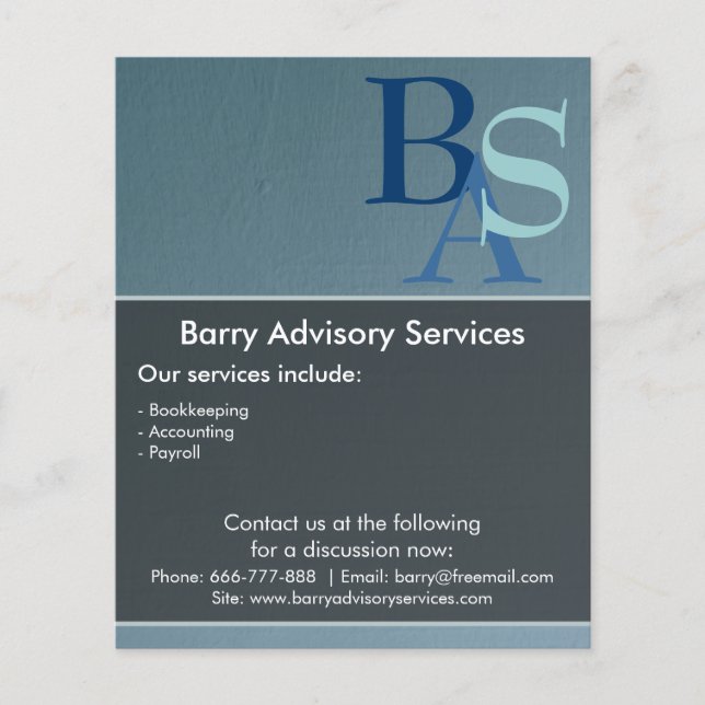 Flyer Elegante profissional moderno azul simples (Frente)