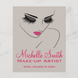 Flyer Elegante rosa e Cinza Extensão de Lash Salão de Be