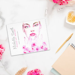 Flyer Elegante Rosas Rosa Floral Watercolor Beauty Salon