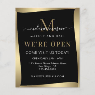 Flyer Elegante Somos Dourados Salon Black Minimalista