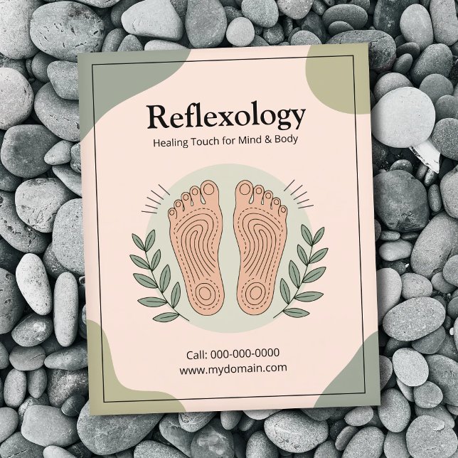Flyer Elementos Botânicos & Pegada - Reflexologia (Botanical Elements & Footprint - Reflexology Flyer)