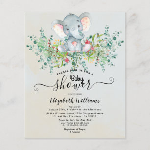 Flyer Elephant Floral Eucalyptus Baby chuveiro