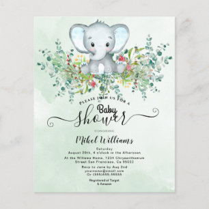 Flyer Elephant Floral Eucalyptus Baby chuveiro