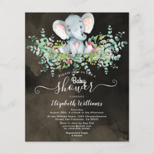 Flyer Elephant Floral Eucalyptus Baby chuveiro