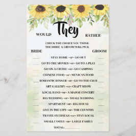 Flyer Eles iriam Preferencialmente de jogo de Chá de gir