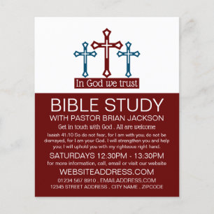 Flyer Em Deus, Confiamos, Crucifix, Classe de Bíblia Cri