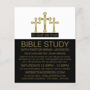 Flyer Em Deus, Confiamos, Crucifix, Classe de Bíblia Cri