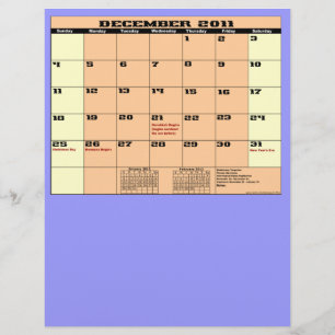 Flyer Em dezembro de 2011 calendário insecto de
