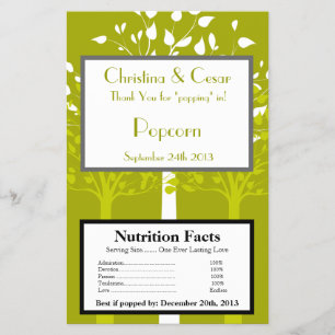 Flyer Embalagem de Pipoca para Micro-ondas Árvores Verde