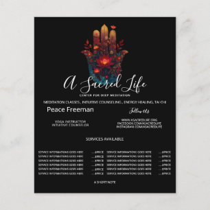 Flyer Ember Lotus Design do Hamsa Hand
