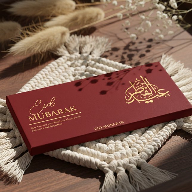 Flyer Embrulho de Barra de Chocolate Eid Mubarak Elegant (Criador carregado)