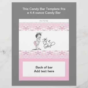 Flyer Embrulho de Barra de Chocolate para Chá de Bebê Ro