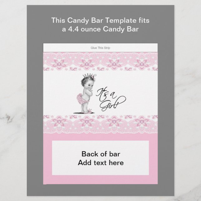 Flyer Embrulho de Barra de Chocolate para Chá de Bebê Ro (Frente)