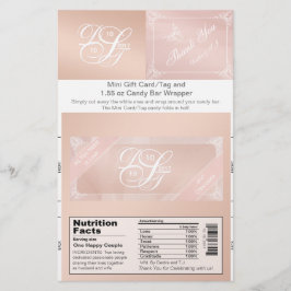 Flyer Embrulho de Barra de Chocolate Tema Blush & Etique