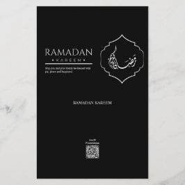 Flyer Embrulho de Chocolate Preto Ramadan Kareem Elegant