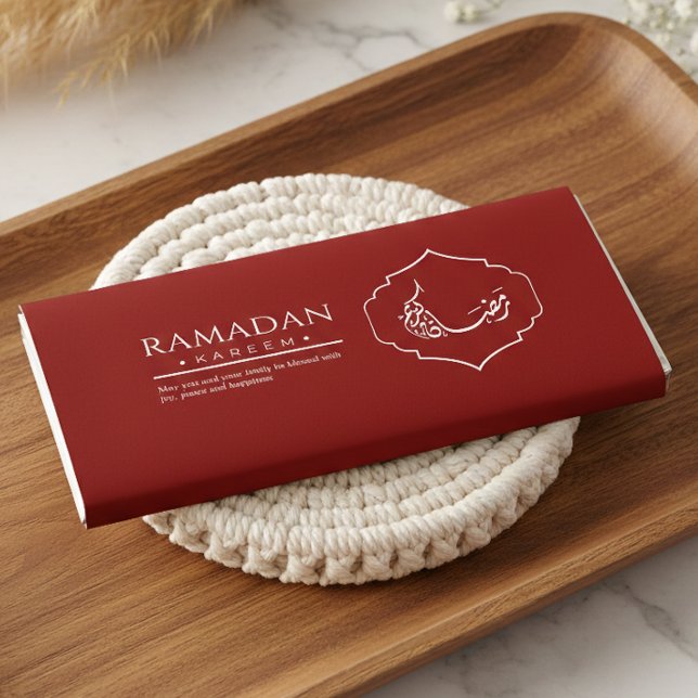 Flyer Embrulho de Chocolate Vermelho Ramadan Kareem Wrap (Criador carregado)