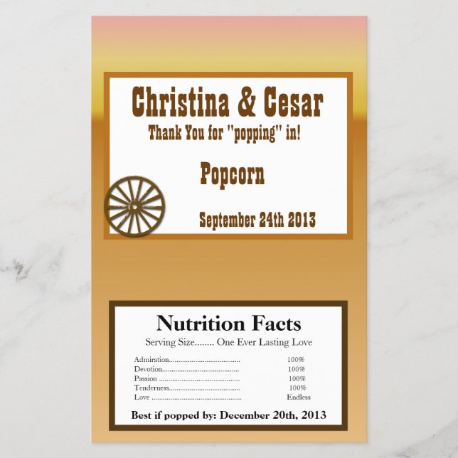 Flyer Embrulho de Pipoca no Micro-ondas Roda de Carroça/ (Frente)